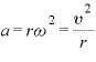 a=r\displaystyle \omega^{2}=\frac{v^{2}}{r}