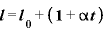 \bm{l}=\bm{l}_{\bm{0}}+\bm{(}\bm{1}+\bm{\alpha} \bm{t}\bm{)}